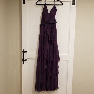 David's Bridal Long Flowing Belted Dress